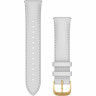 Ремешок сменный для GARMIN VIVOMOVE, LUXE, LEATHER, GOLD, WHITE 010-12924-28